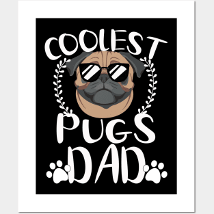 Glasses Coolest Pugs Dog Dad Posters and Art